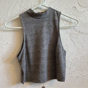 Charlotte Russe Gray Ribbed Crop Top